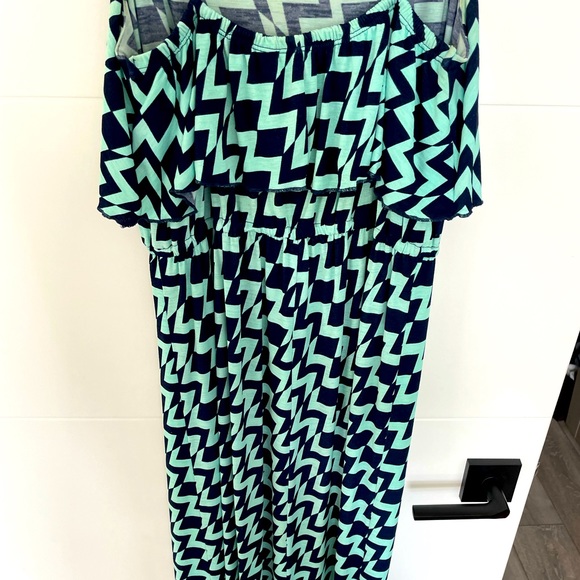 Blue zig zag maxi dress - Picture 5 of 5